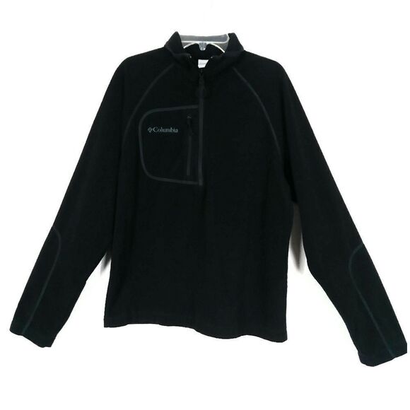 Columbia Black Fleece Half Zip Pullover Jacket - Picture 1 of 5